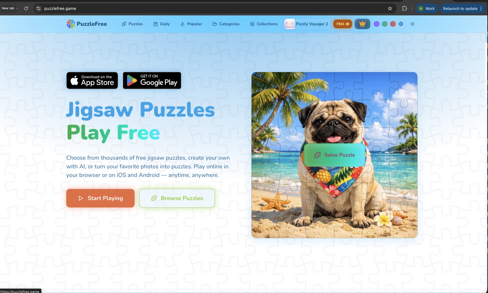 PuzzleFree web product puzzle library